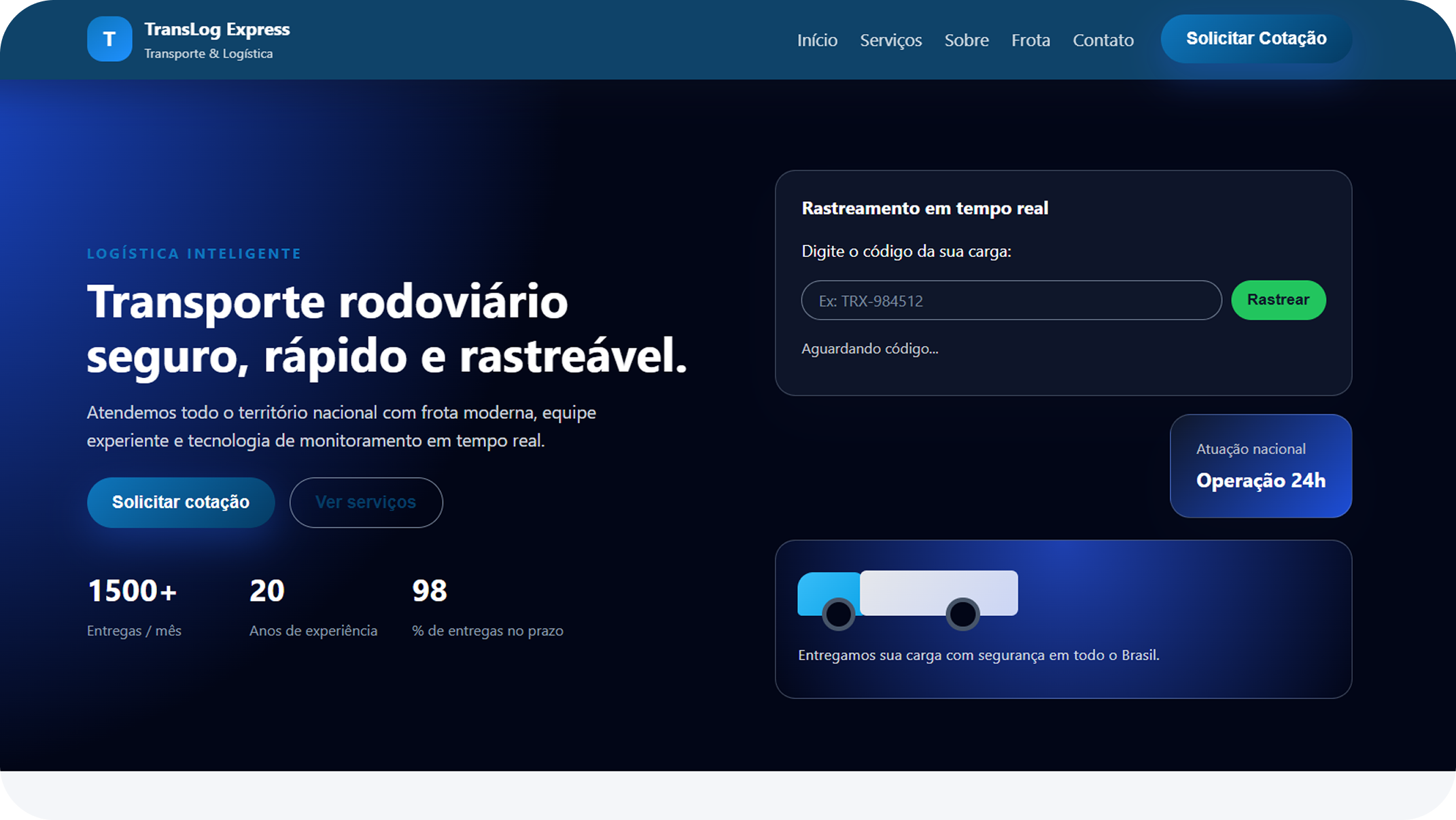 Exemplo de site profissional